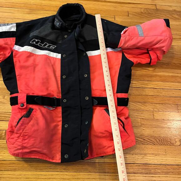 HJC Coat Mens XL Snow Snowmobile Racing Ski Jacket Orange 3M Scotchlite Neon ** - Picture 11 of 11